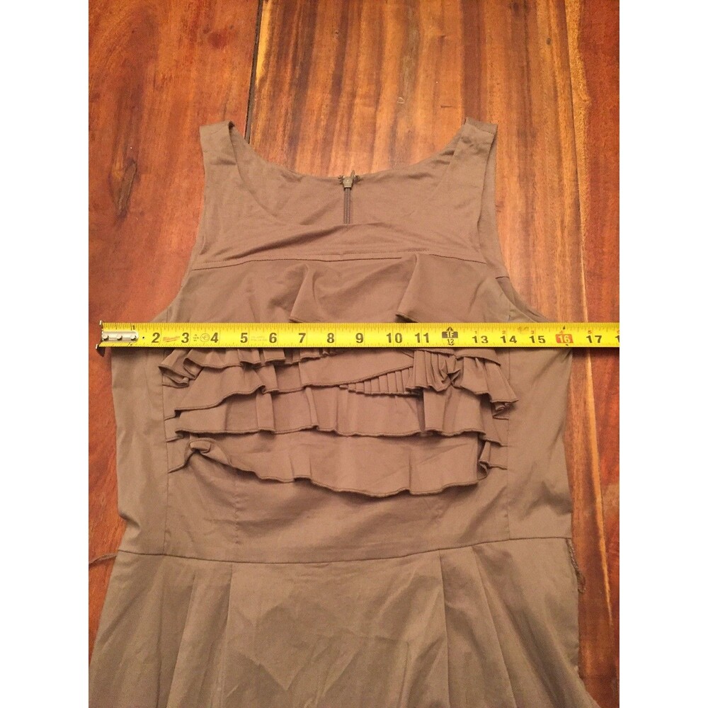 BCBG MAXAZRIA Sleeveless mocha Sheath Ruffle Tiered Dress size 6 B317 - Picture 11 of 12